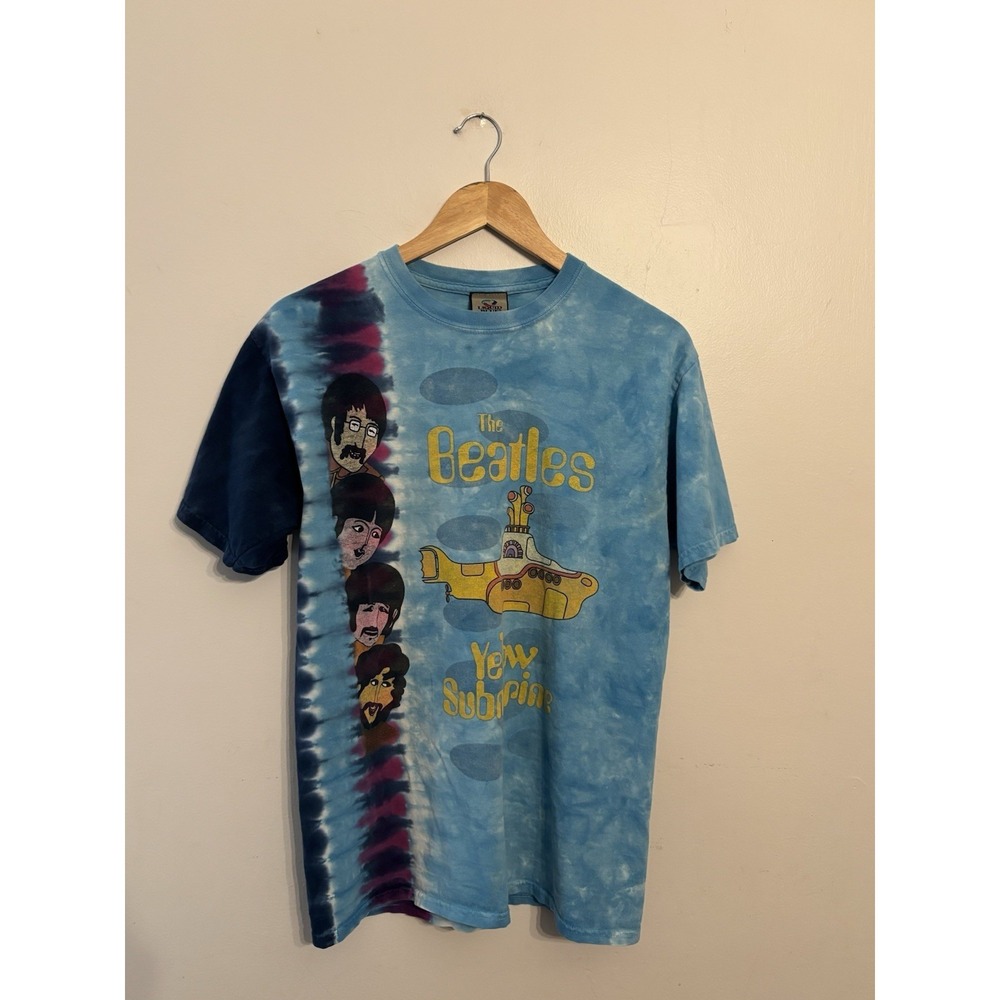 Liquid Blue Vintage Beatles Yellow Submarine T-Shirt Tie Dye Y2K 2005 Size M